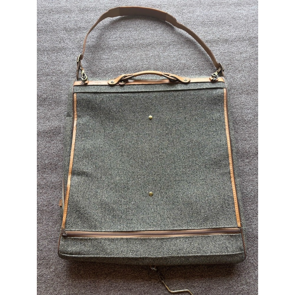 Hartmann Tan Tweed Garment Bag⭐️W/ Leather Trim and Shoulder Strap for Travel⭐️
